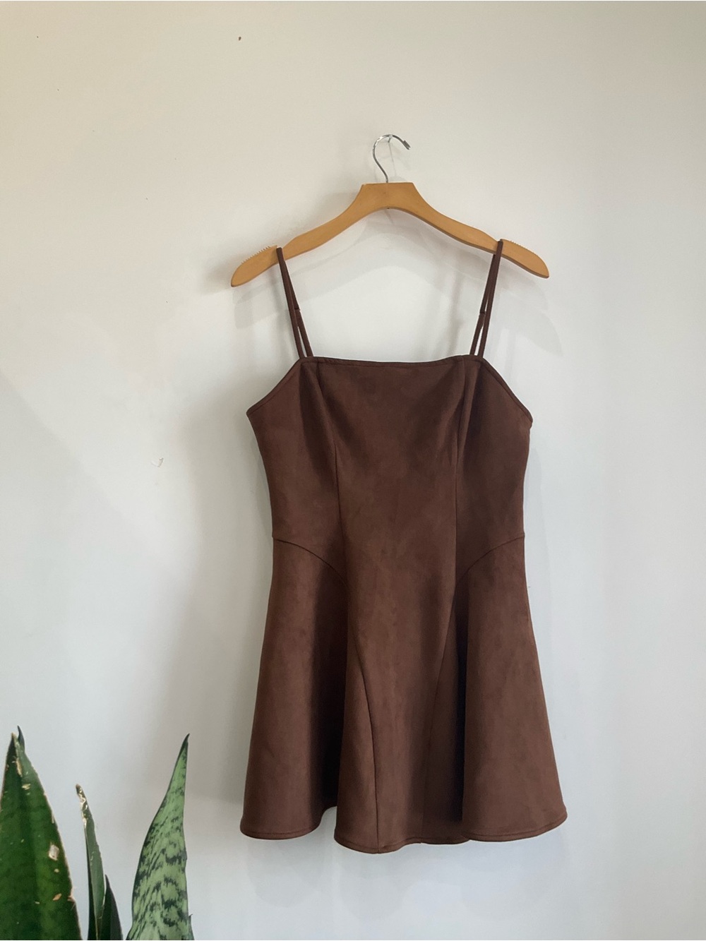 wild fable Brown Suede-Look Mini Dress